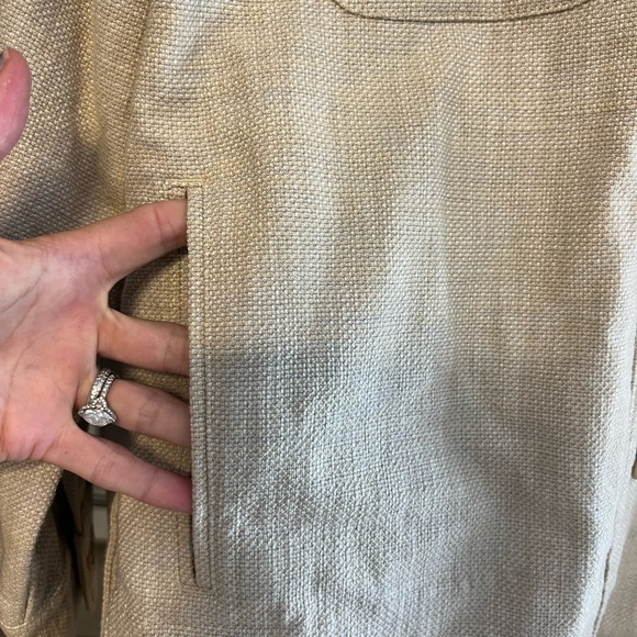 Banana Republic Long Line Oversized Boxy Shacket Tan SzM Fall - Picture 9 of 14